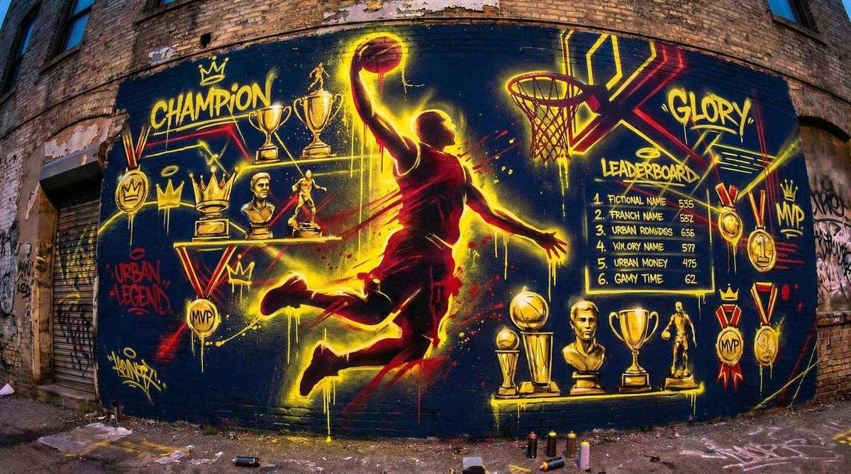 乐鱼电竞 | BASKET-ZONE荣誉墙合作伙伴涂鸦Logo墙